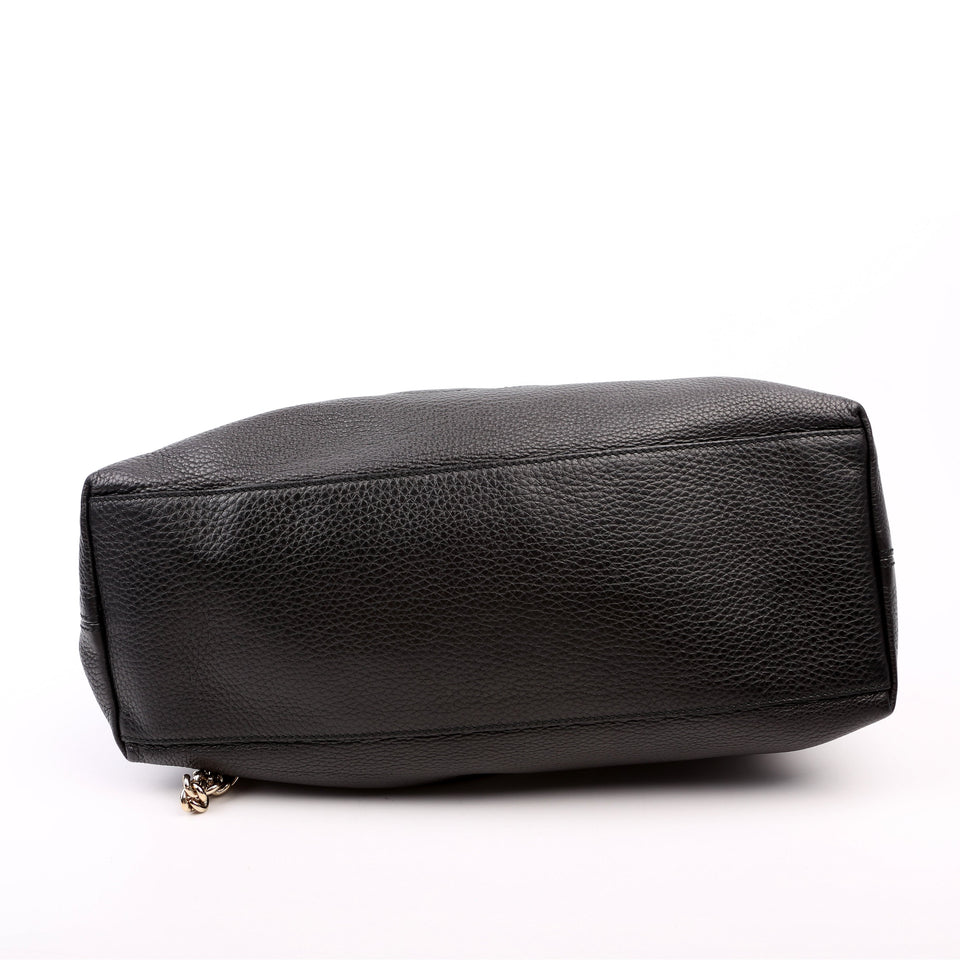Gucci 308982 Soho Leather Shoulder Medium Black Bag