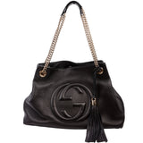 Gucci 308982 Soho Leather Shoulder Medium Black Bag