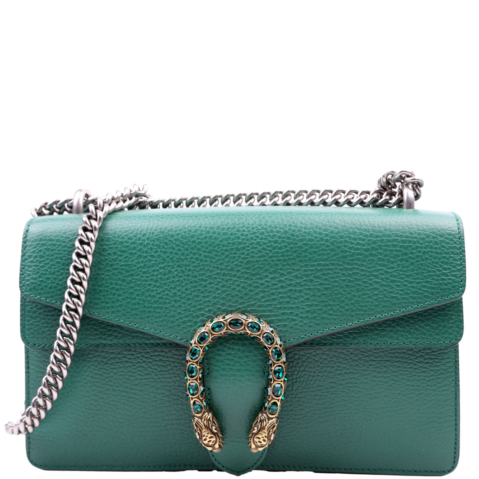 Gucci 400249 Dionysus Leather Shoulder Small Green Bag