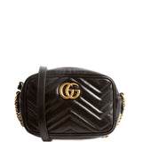 Gucci 448065 Marmont Mini Camera Black Bag
