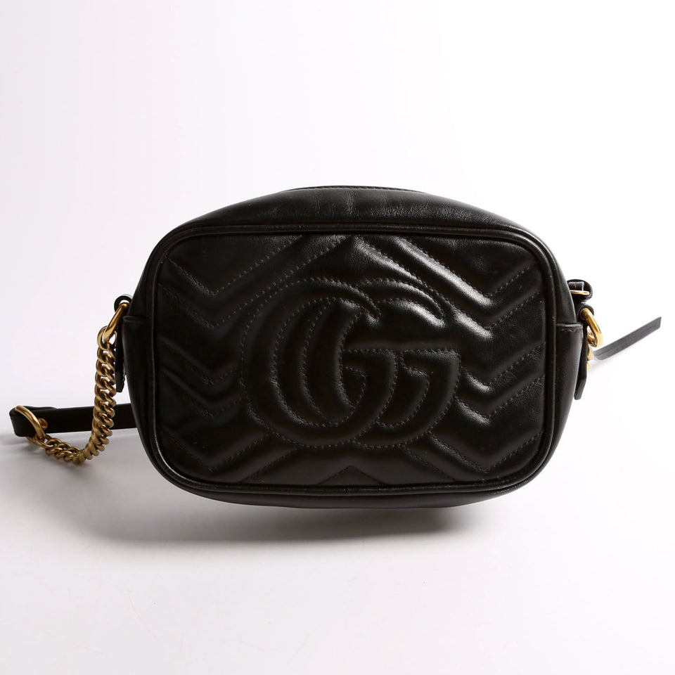 Gucci 448065 Marmont Mini Camera Black Bag