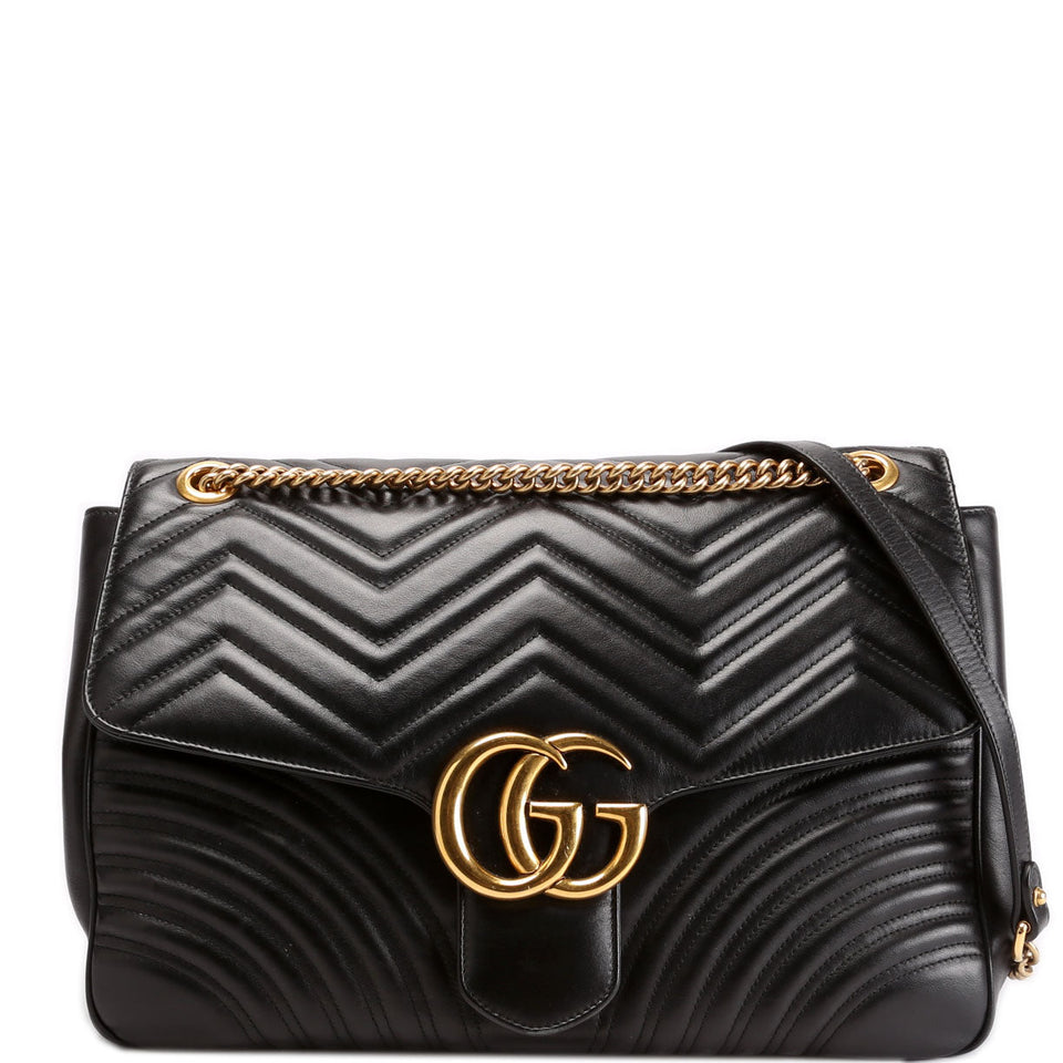 Gucci 498090 Marmont Large Black Bag
