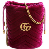 Gucci 575163 Velvet Marmont Mini Bucket Purple Bag