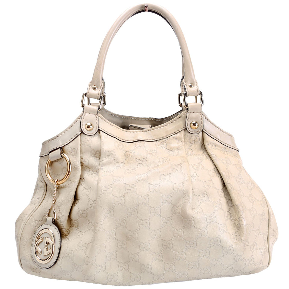 Gucci 211944 Sukey GG Leather Medium Nude Bag
