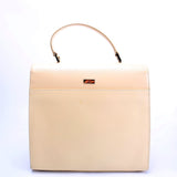 Gucci 001-0857 Leather Lady Lock Top Handle Vintage Beige Bag