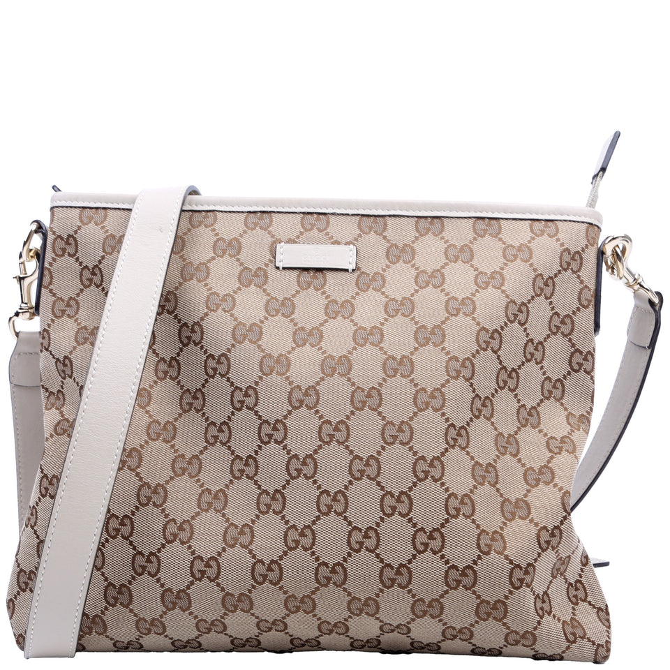 Gucci 388924 GG Canvas Crossbody White Bag