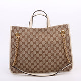 Gucci 621144 1955 Horsebit Large Tote White Bag