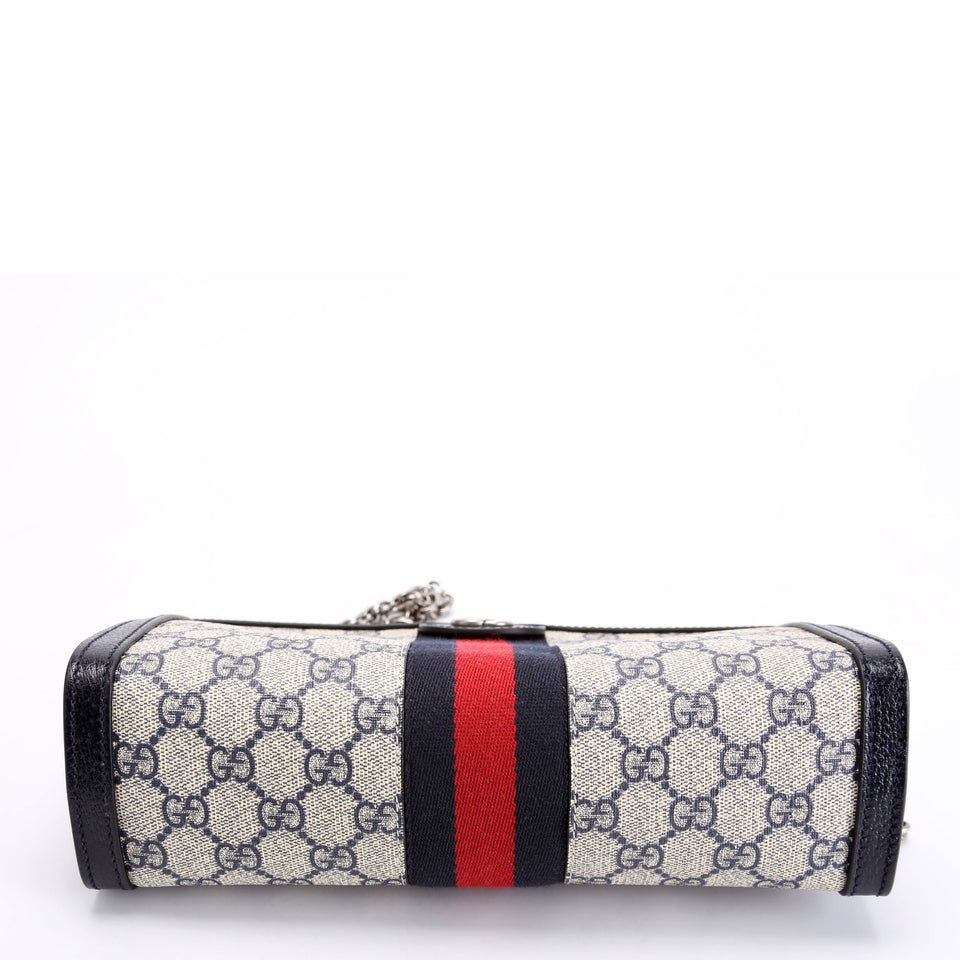 Gucci 503877 GG Supreme Ophidia Small Chain Blue/Red/Beige Bag
