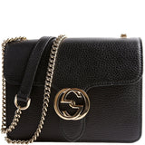 Gucci 510304 Interlocking Small Xbody Black/Gold Bag
