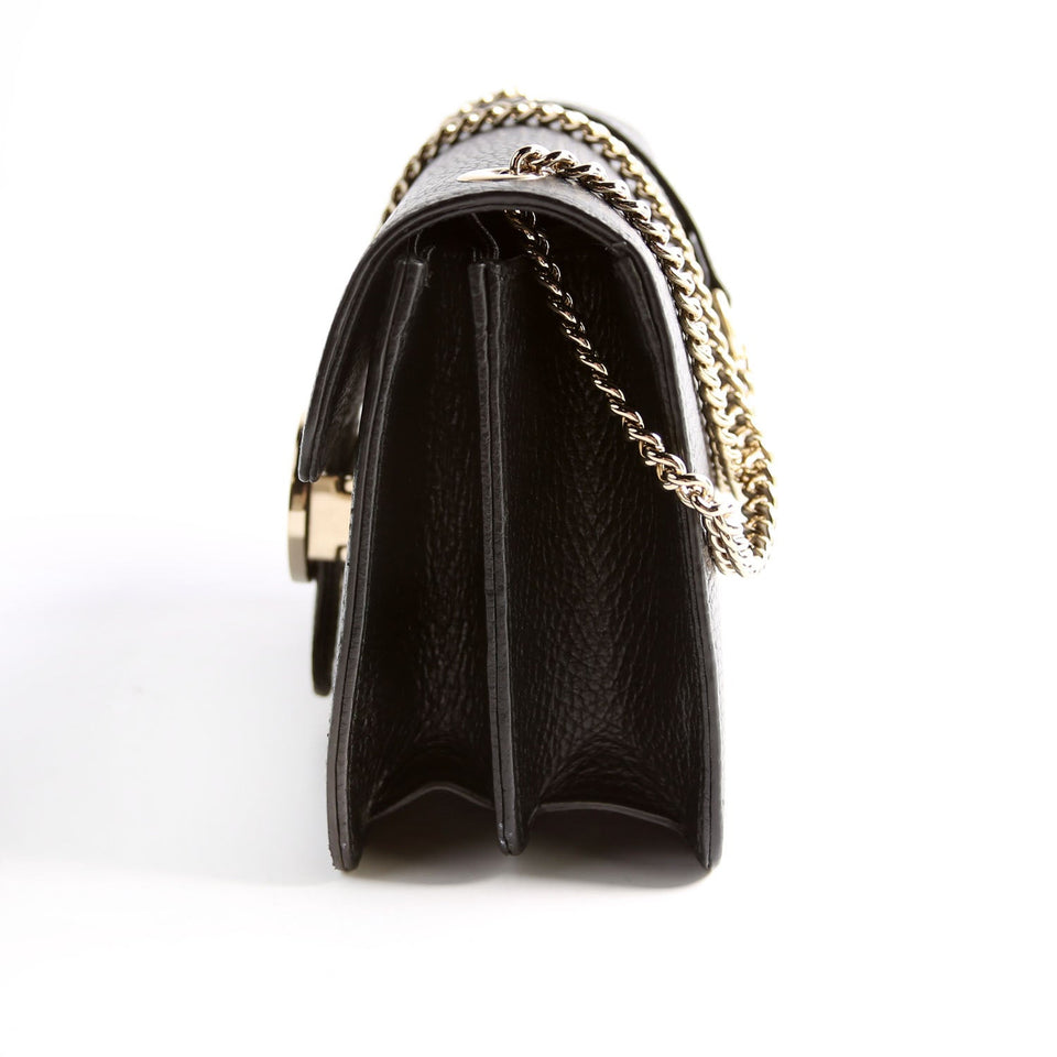 Gucci 510304 Interlocking Small Xbody Black/Gold Bag