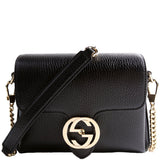 Gucci 607720 Interlocking Small Xbody Black/Gold Bag