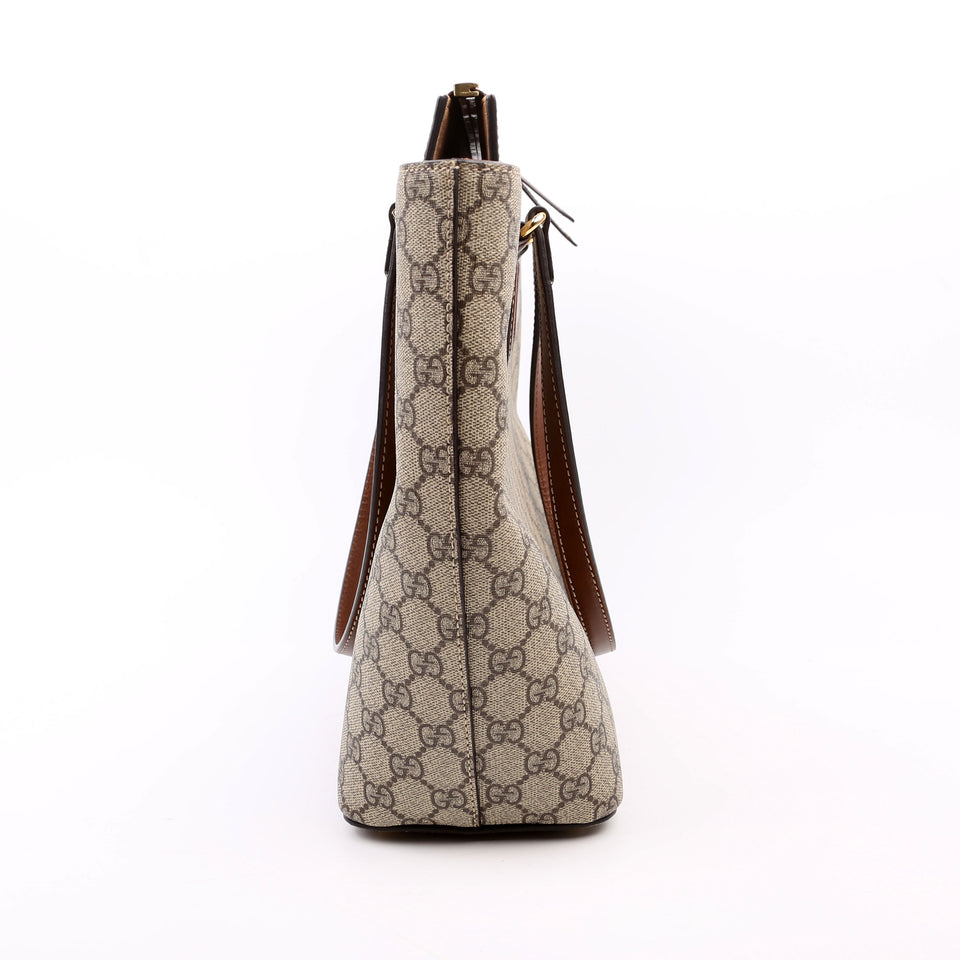 Gucci 415721 GG Supreme Tote Brown/Beige Bag
