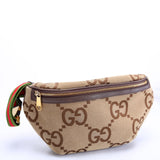 Gucci 696031 Jumbo GG Canvas Belt Tan Bag