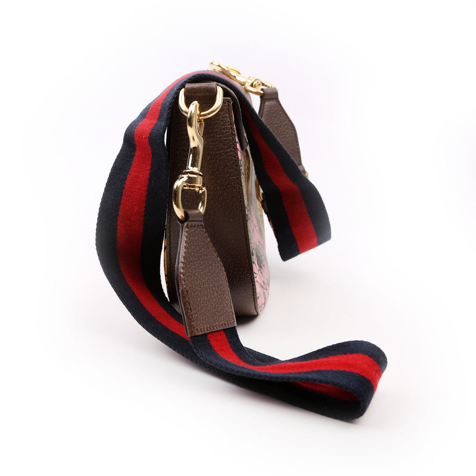 Gucci 453189 GG Supreme Bengal Padlock Medium Messenger Brown Bag