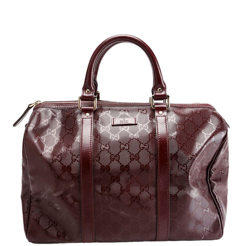 Gucci 193603 GG Imprime Joy Boston Burgundy Bag