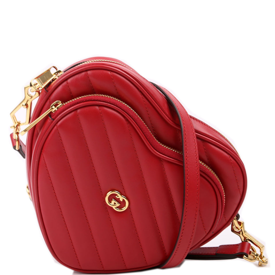 Gucci 751628 Interlocking G Mini Heart Red Bag