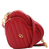 Gucci 751628 Interlocking G Mini Heart Red Bag