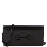 Gucci 621892 Horsebit 1955 Wallet W/ Chain Black Bag