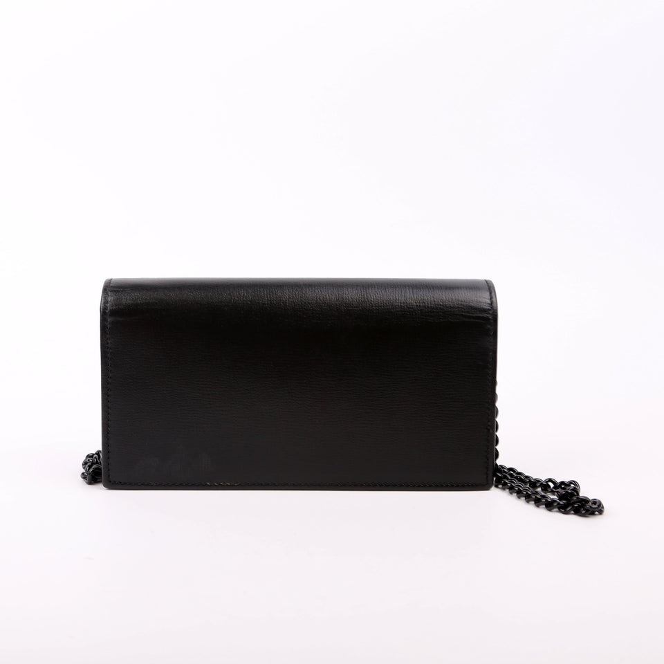 Gucci 621892 Horsebit 1955 Wallet W/ Chain Black Bag
