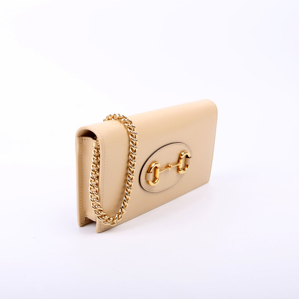 Gucci 621892 Horsebit 1955 Wallet With Chain Tan Bag