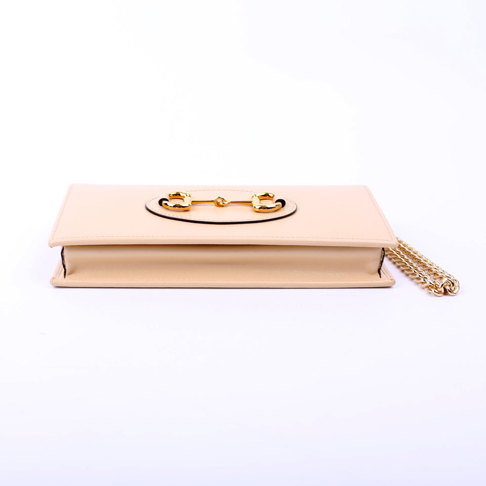 Gucci 621892 Horsebit 1955 Wallet With Chain Tan Bag