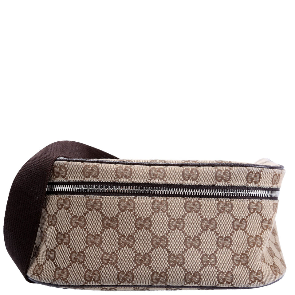 Gucci 630915 GG Canvas Waist Pouch Brown Bag