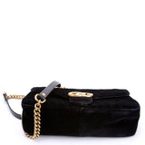 Gucci 443497 Marmont Shoulder Velvet Small Flap Black Bag