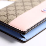 Gucci 790060 GG Supreme BI Color Wallet On Chain Pink/Light Blue/Beige Bag