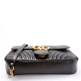 Gucci 443496 Marmont Leather Shoulder Medium Black Bag