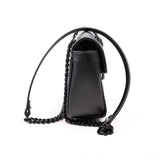 Gucci 443497 Marmont Leather Monochrome Shoulder Small Flap Black Bag