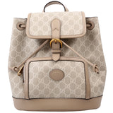 Gucci 674147 GG Supreme Buckle Backpack Beige Bag