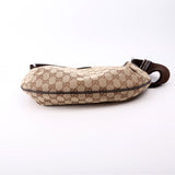 Gucci 181092 GG Canvas Half Moon Hobo Bag