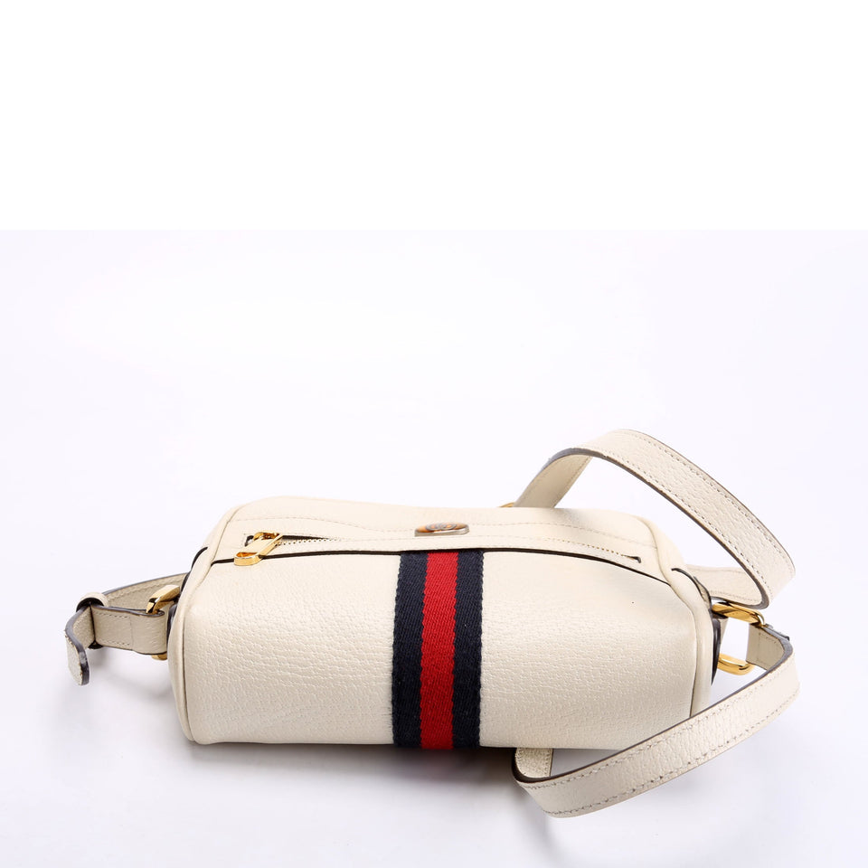 Gucci 517350 Web Leather Mini Ophidia White Bag