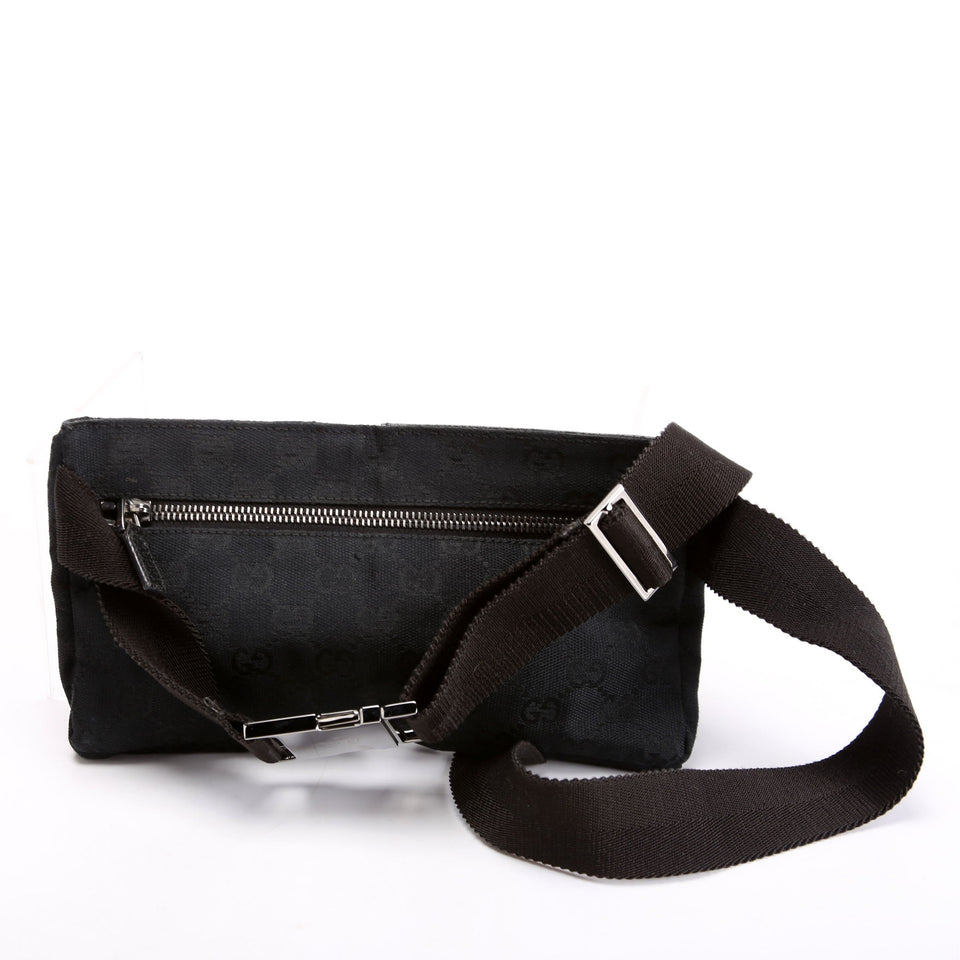 Gucci 162962 GG Canvas Mini Waist Black Bag