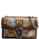 Gucci 400249 Dionysus Jumbo GG Canvas Flower Embossed Shoulder Small Bag