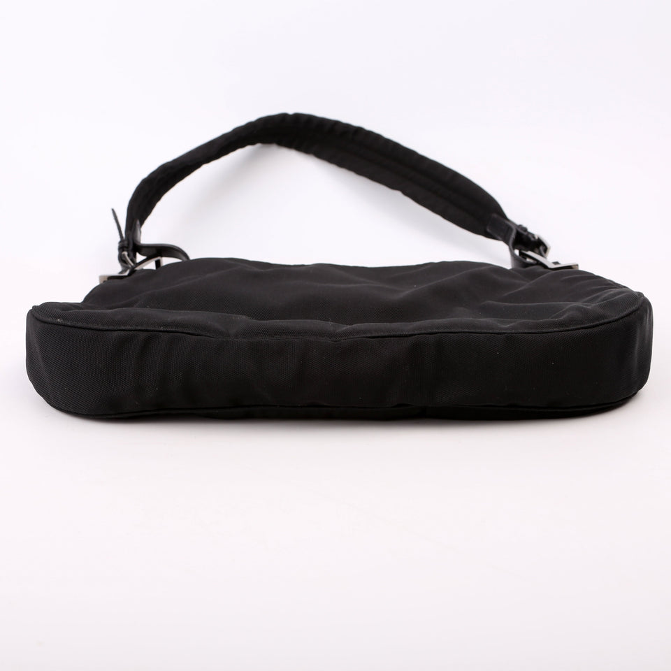 Gucci 001-3193 Nylon Small Hobo Black Bag