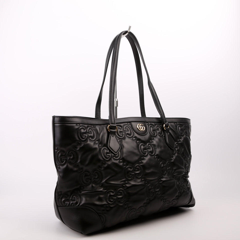 Gucci 631685 GG Matelasse Ophidia Tote Black Bag