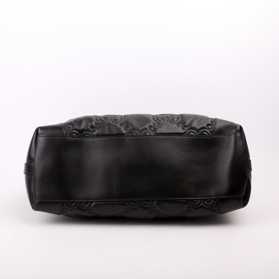 Gucci 631685 GG Matelasse Ophidia Tote Black Bag
