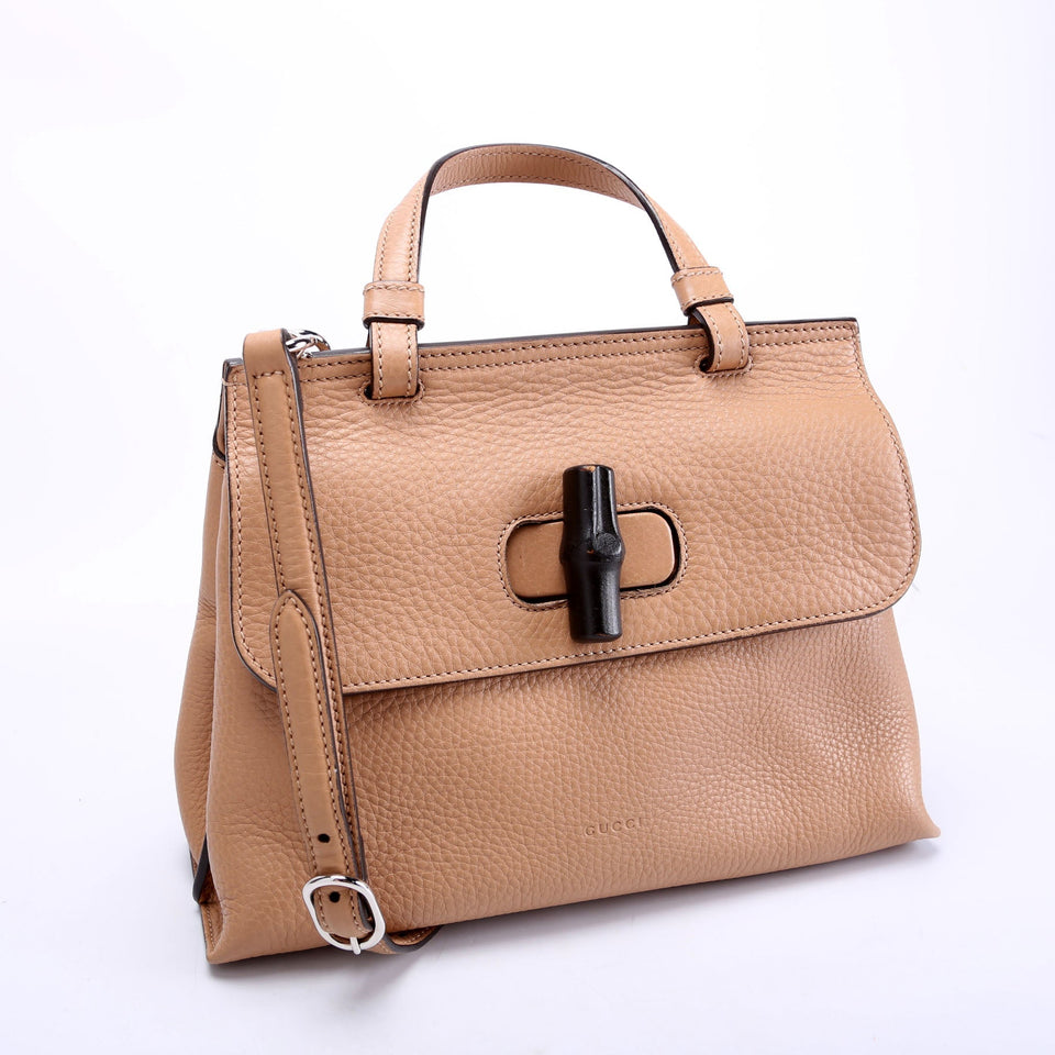 Gucci 392013 Bamboo Daily Medium Tan Bag