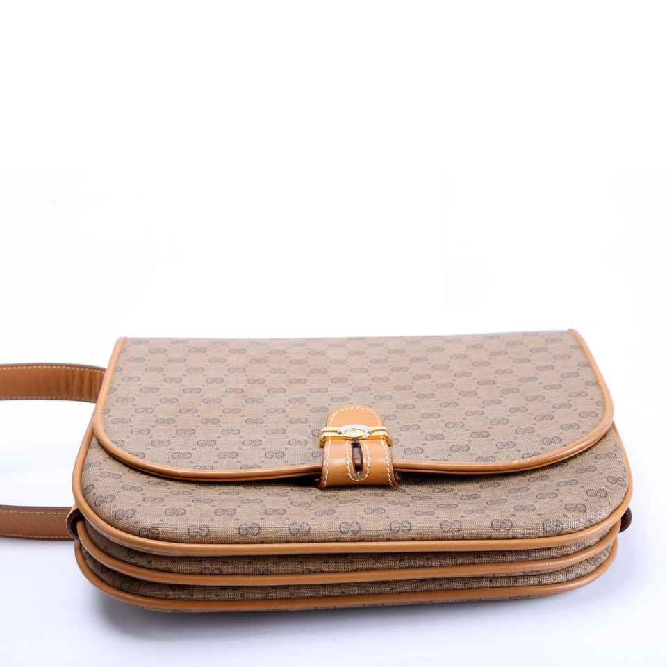 Gucci 001.406.1780 GG Micro Canvas Shoulder Vintage Brown Bag