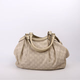 Gucci 211944 Sukey GG Leather Medium Cream Bag