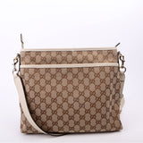 Gucci 388924 GG Canvas Crossbody White Bag