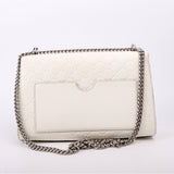 Gucci 409486 Padlock GG Leather Shoulder Medium White Bag
