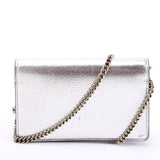 Gucci 476432 Dionysus Metallic Leather Super Mini Silver Bag