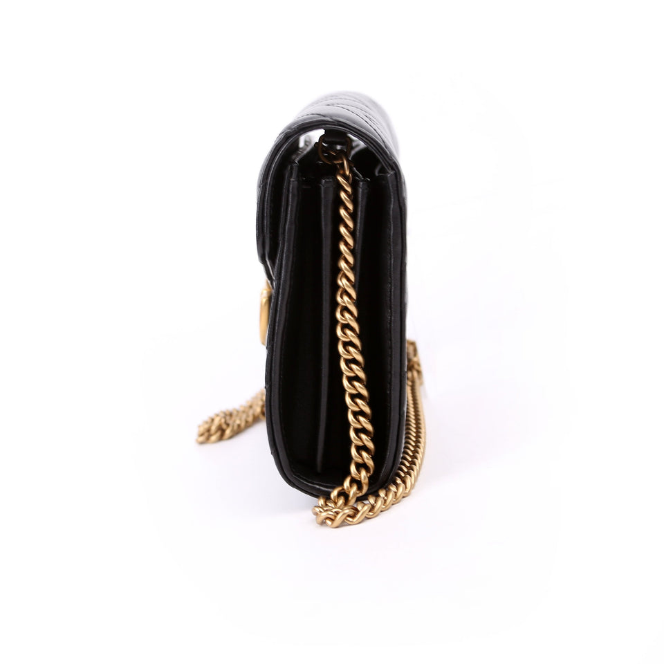 Gucci 474575 Marmont Chain Wallet Black Bag