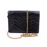 Gucci 474575 Marmont Chain Wallet Black Bag