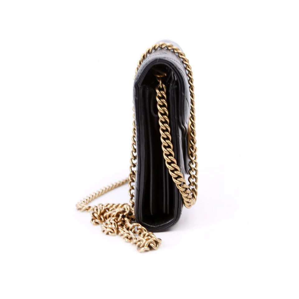 Gucci 474575 Marmont Chain Wallet Black Bag