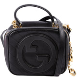 Gucci 744434 Blondie Leather Top Handle Black Bag