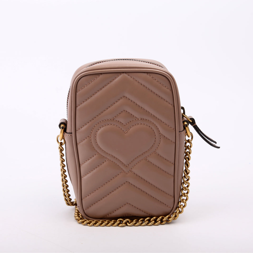 Gucci 598597 GG Marmont Mini Nude Bag