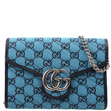 Gucci 474575 Marmont Chain Wallet Blue Bag